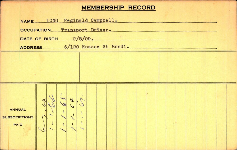 Members Records 1960-1967