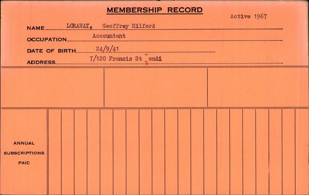 Members Records 1960-1967
