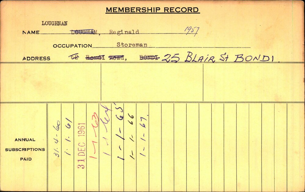 Members Records 1960-1967
