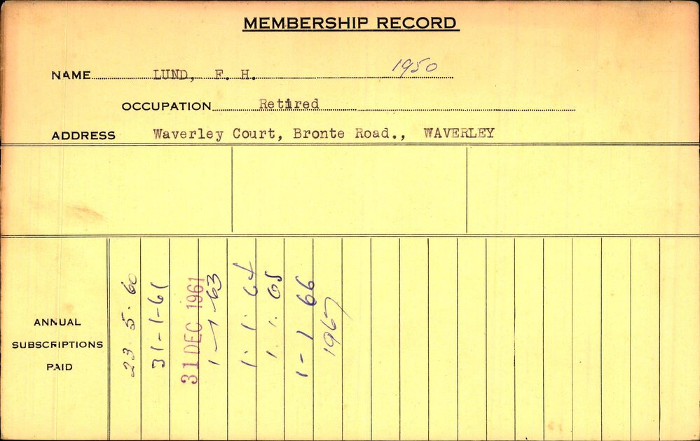 Members Records 1960-1967