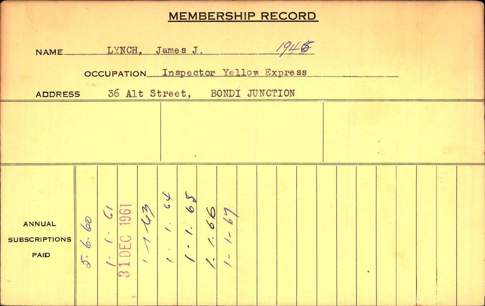 Members Records 1960-1967