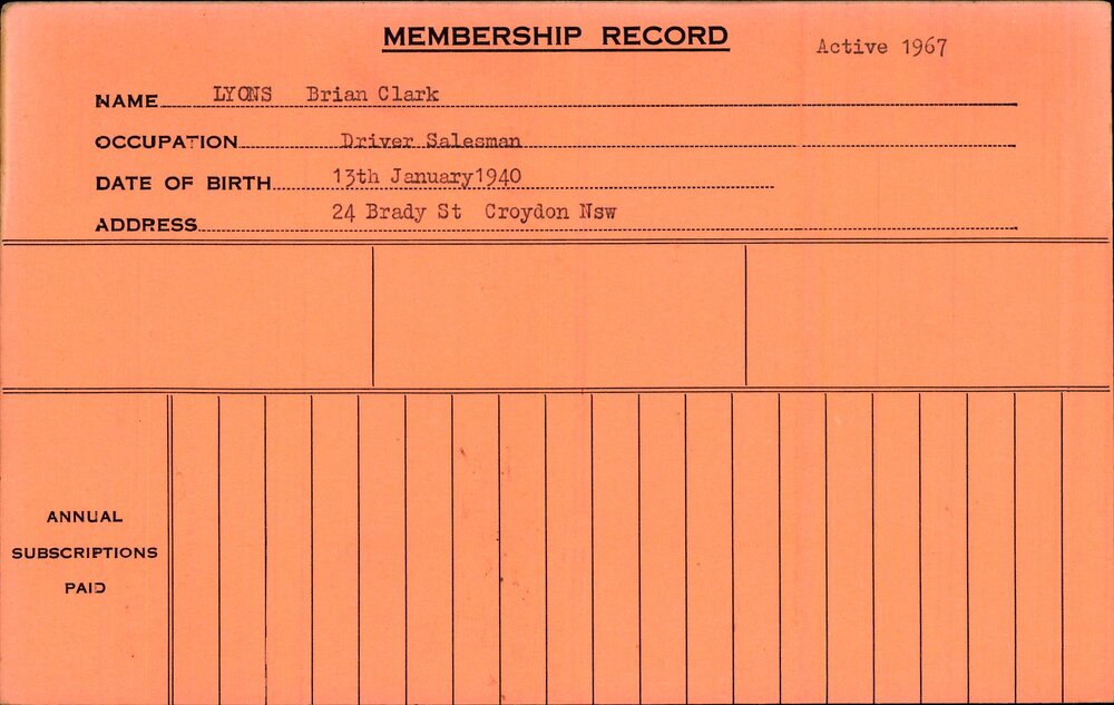 Members Records 1960-1967