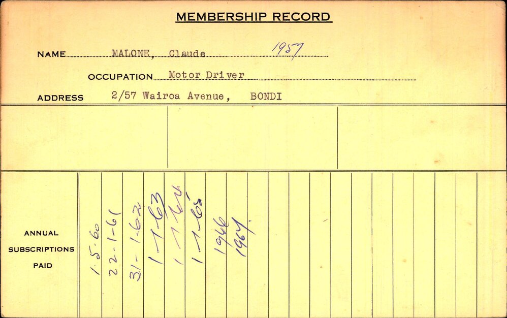 Members Records 1960-1967