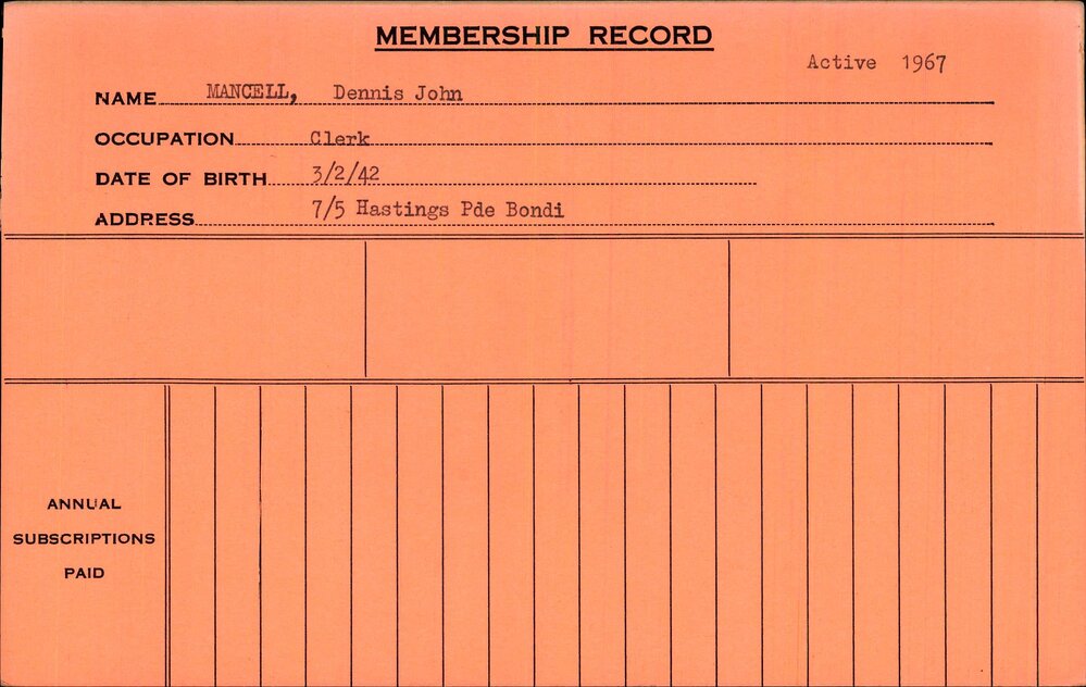 Members Records 1960-1967