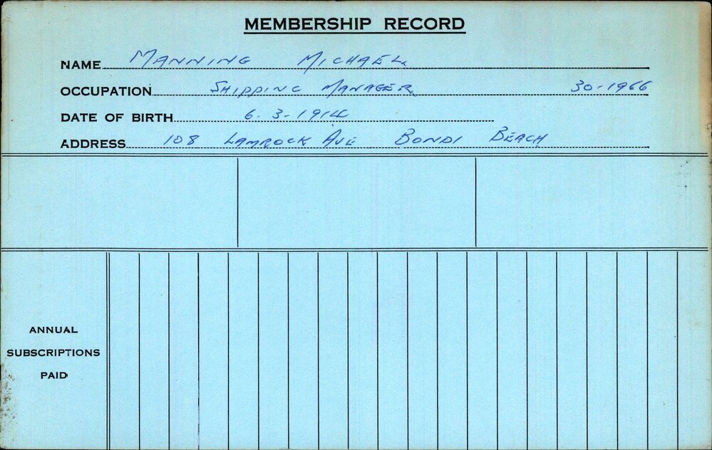 Members Records 1960-1967