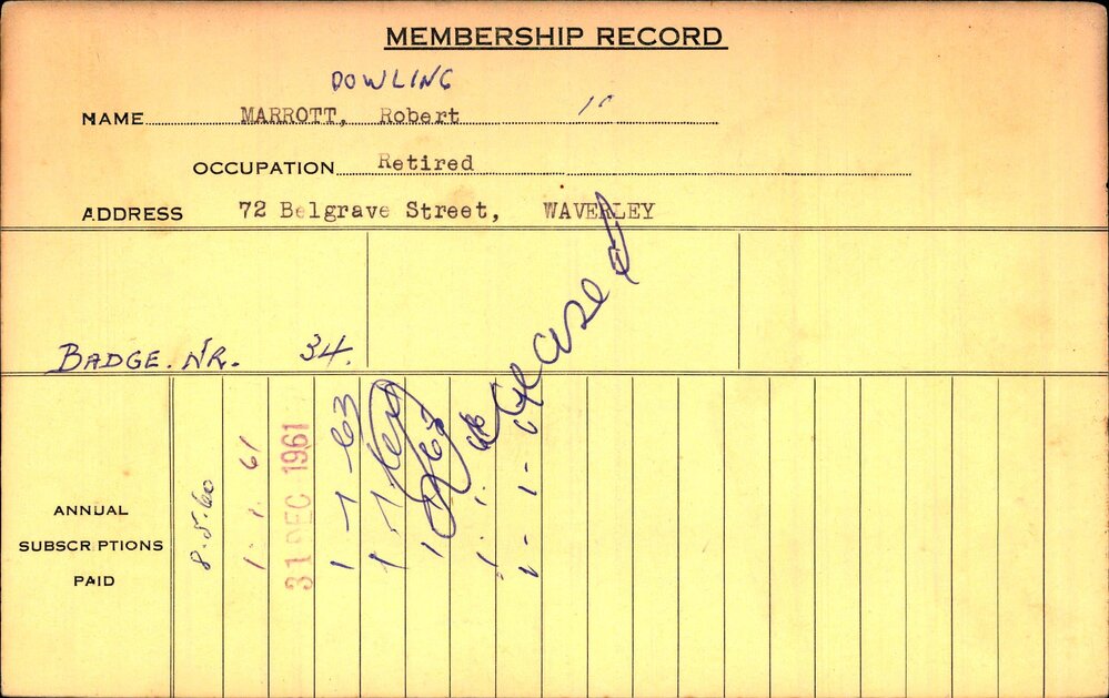 Members Records 1960-1967