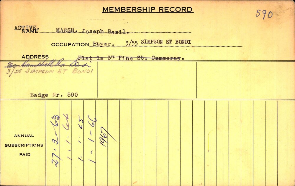 Members Records 1960-1967