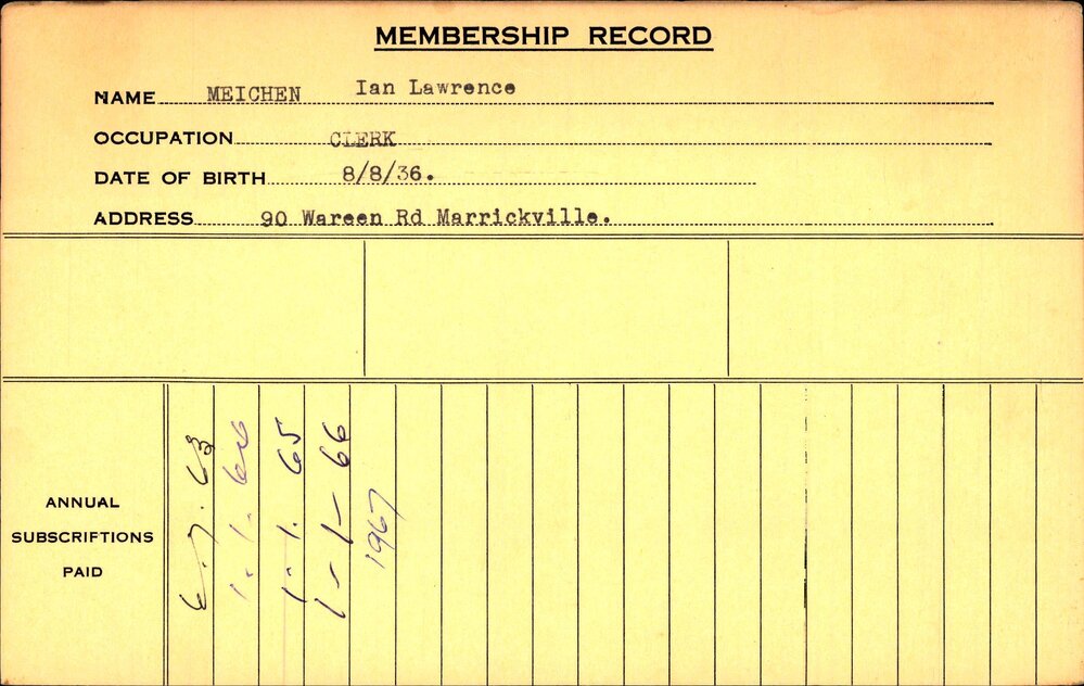 Members Records 1960-1967