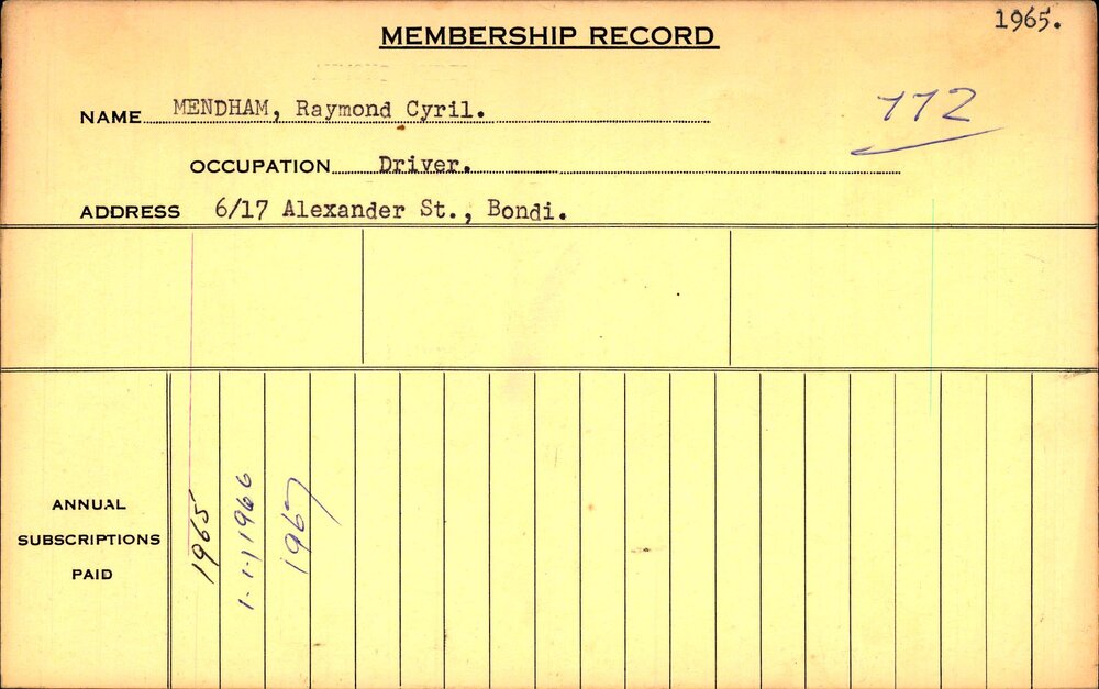 Members Records 1960-1967