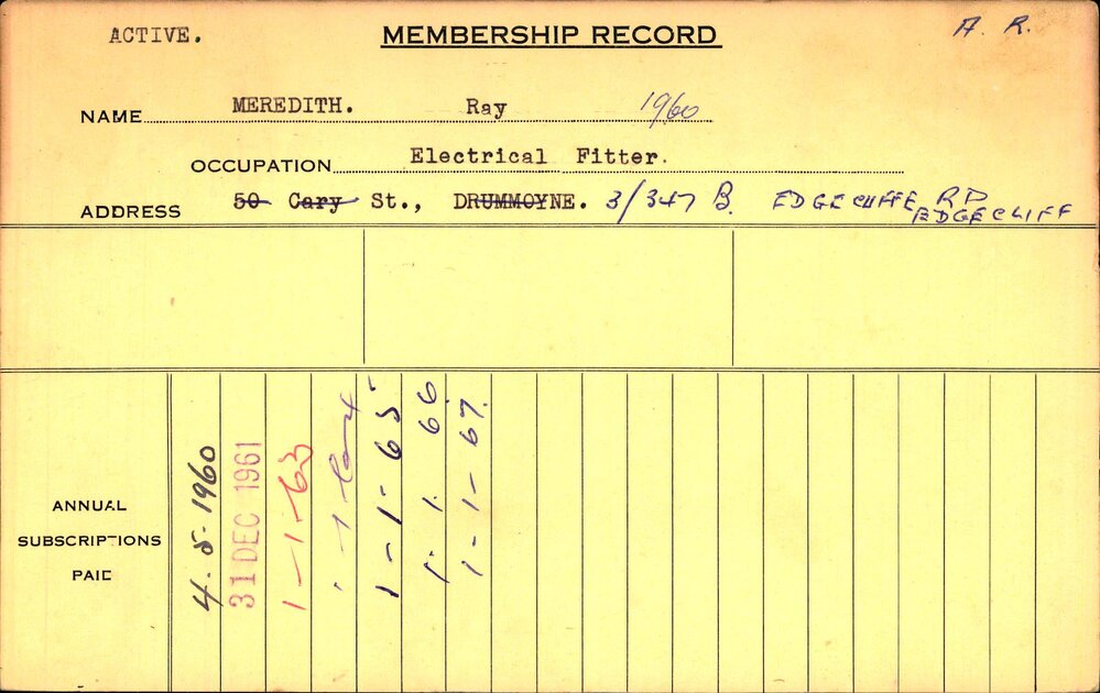 Members Records 1960-1967