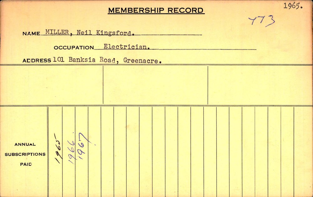 Members Records 1960-1967