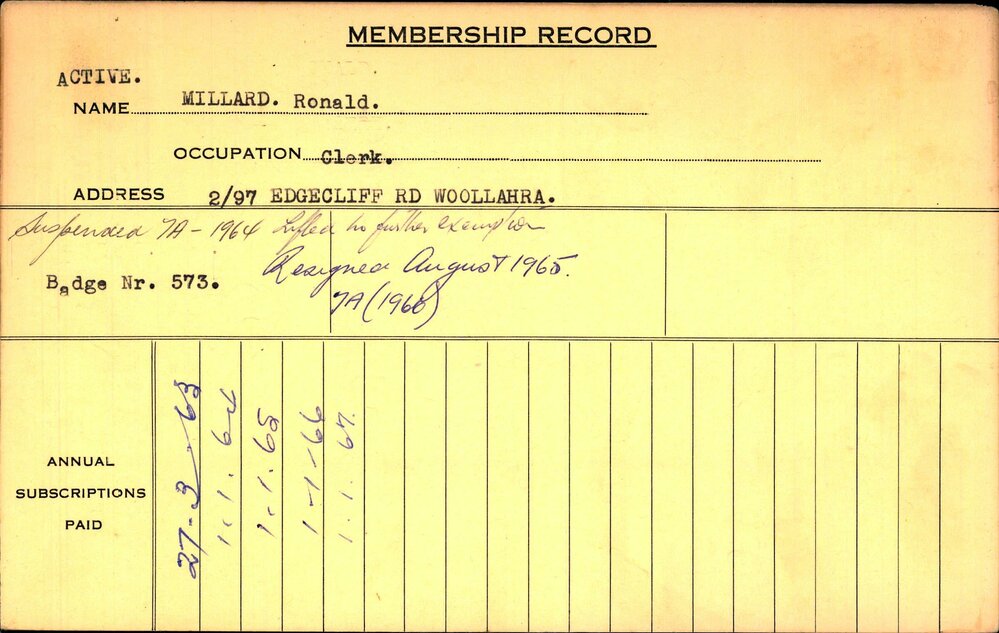 Members Records 1960-1967