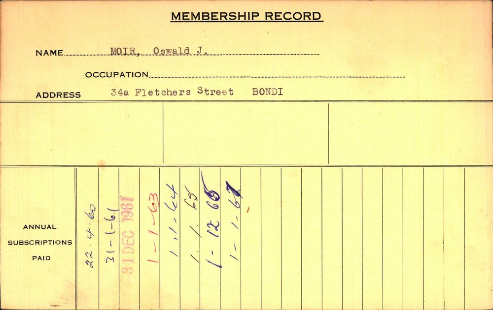 Members Records 1960-1967