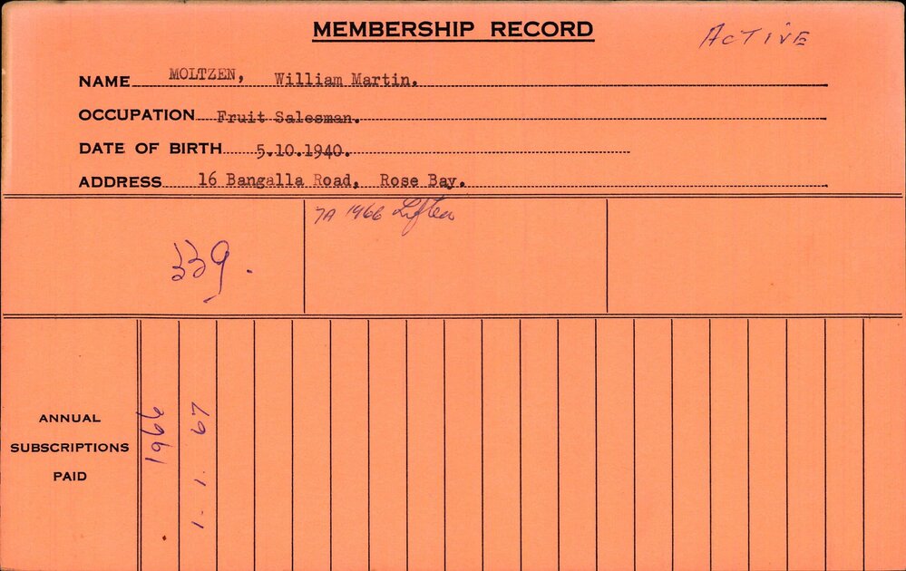 Members Records 1960-1967