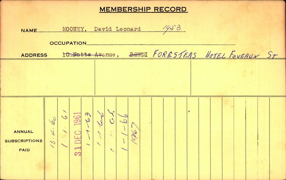Members Records 1960-1967