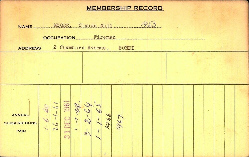 Members Records 1960-1967