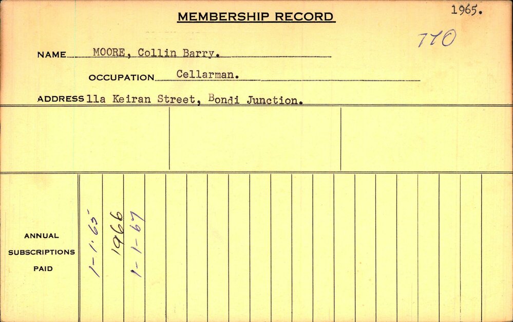 Members Records 1960-1967