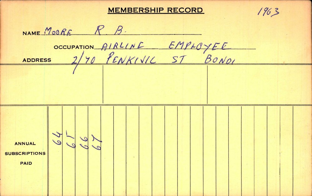 Members Records 1960-1967