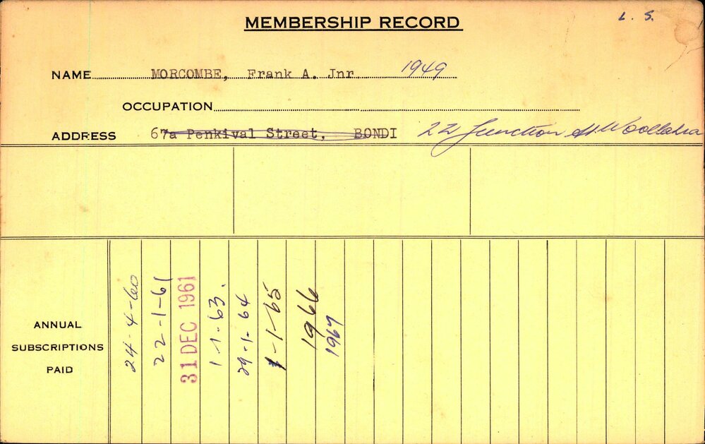 Members Records 1960-1967