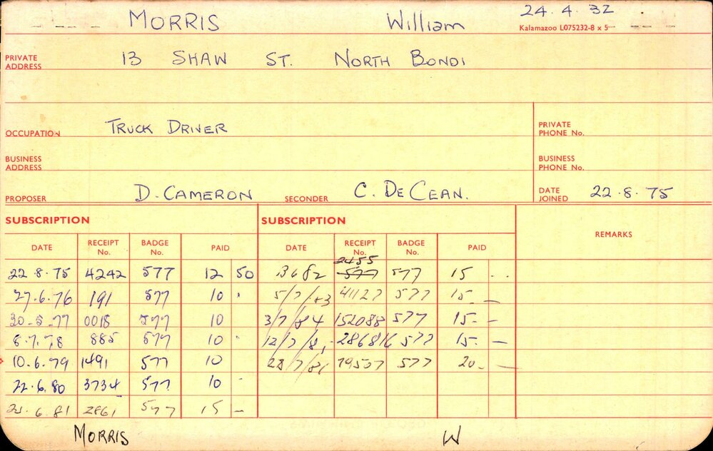 Members Records 1960-1967