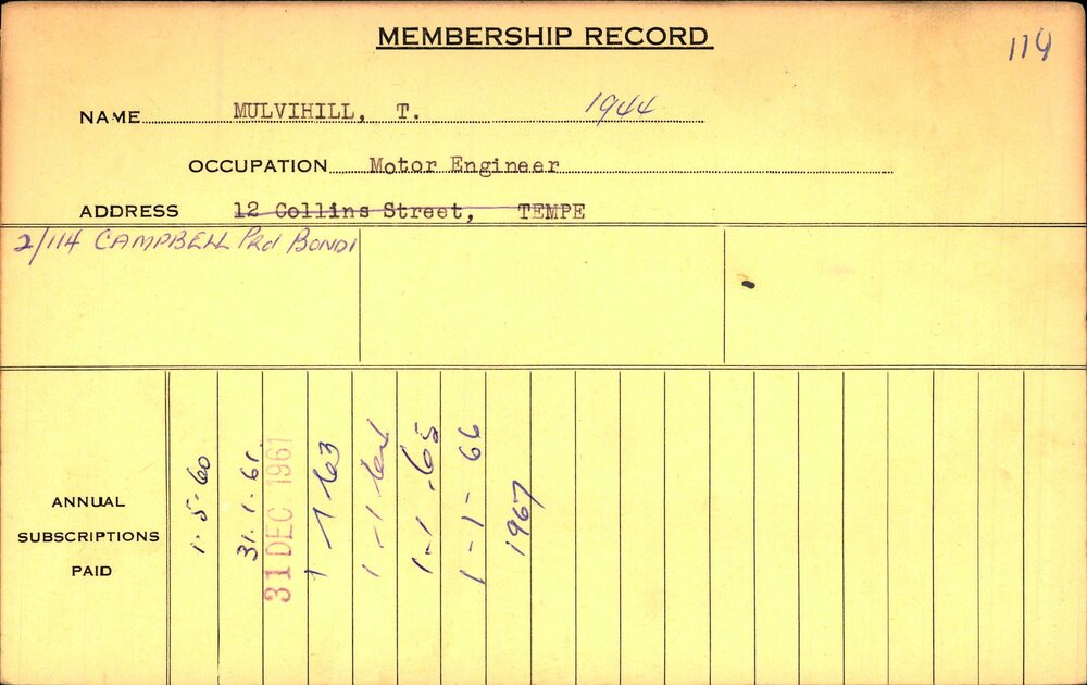 Members Records 1960-1967