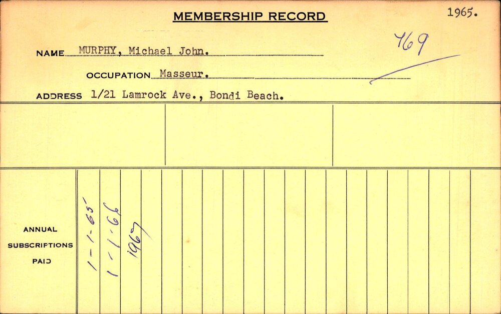 Members Records 1960-1967