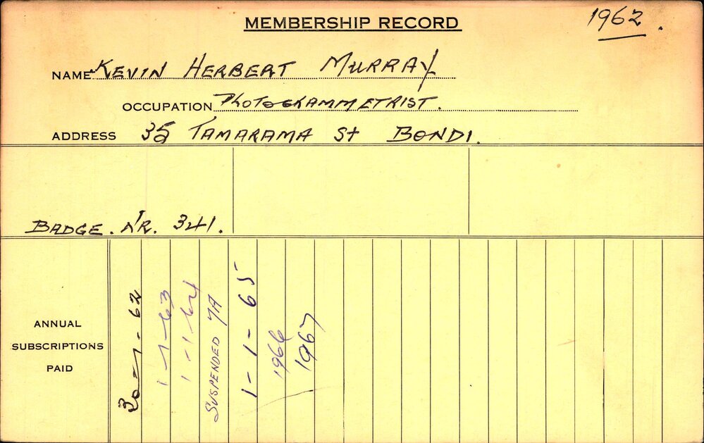 Members Records 1960-1967