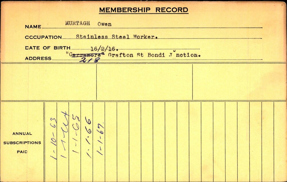 Members Records 1960-1967