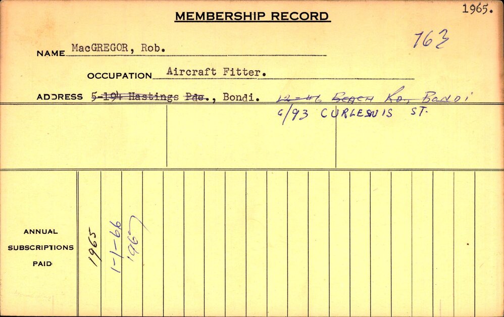 Members Records 1960-1967