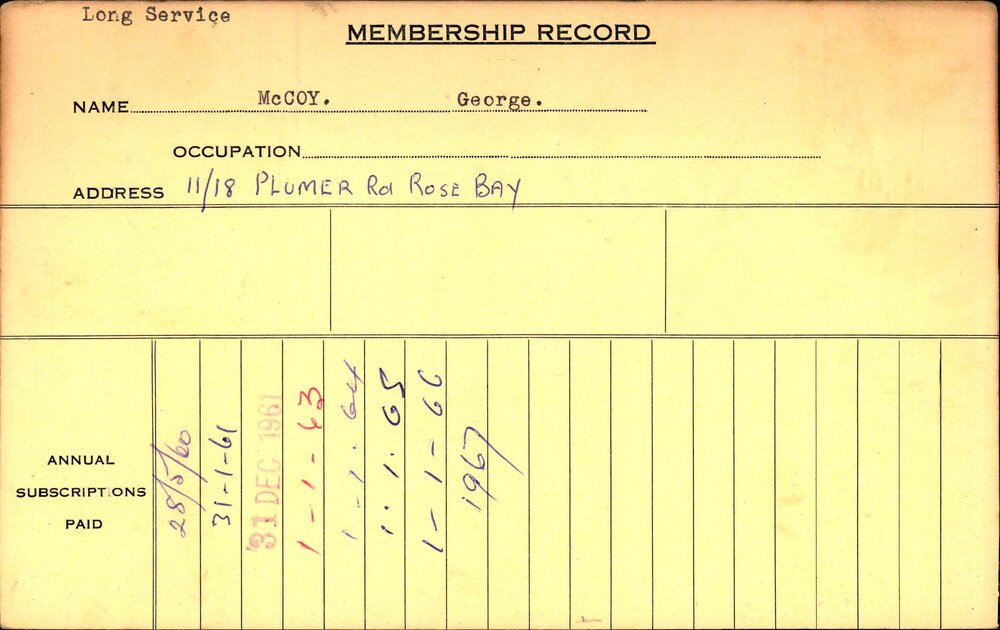 Members Records 1960-1967