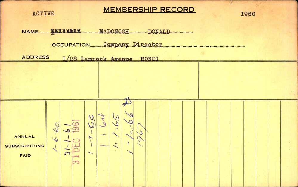 Members Records 1960-1967