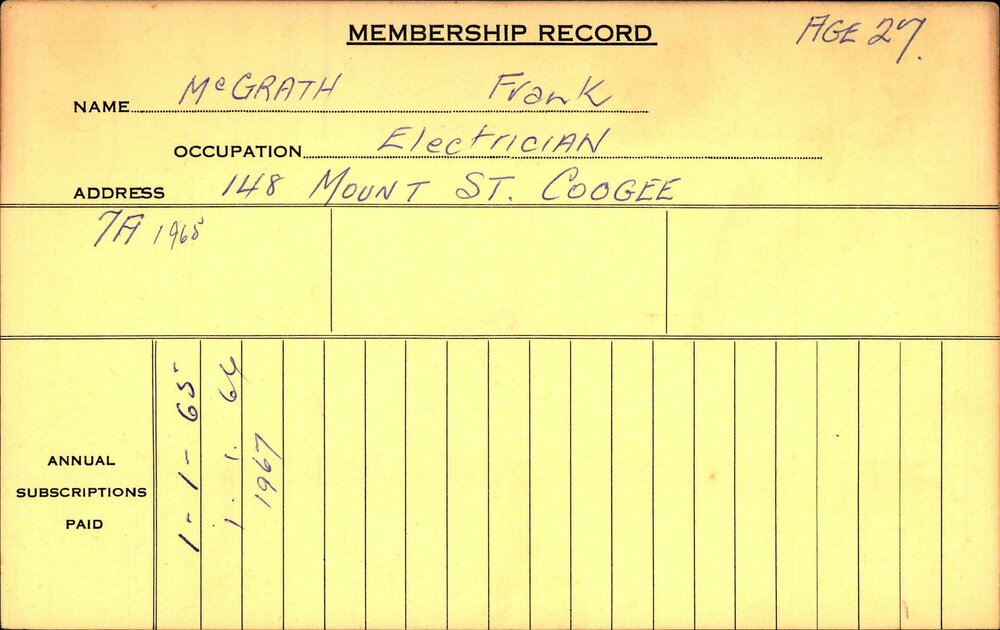 Members Records 1960-1967
