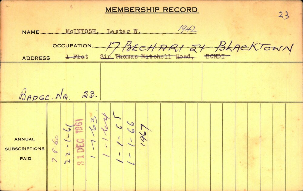 Members Records 1960-1967