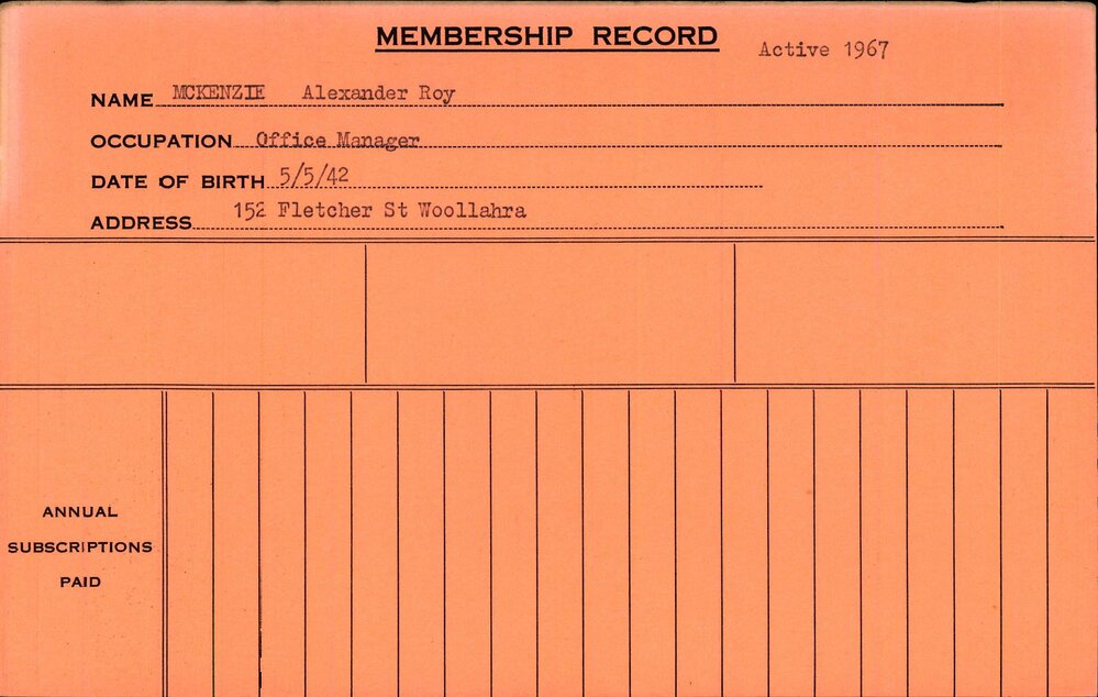 Members Records 1960-1967