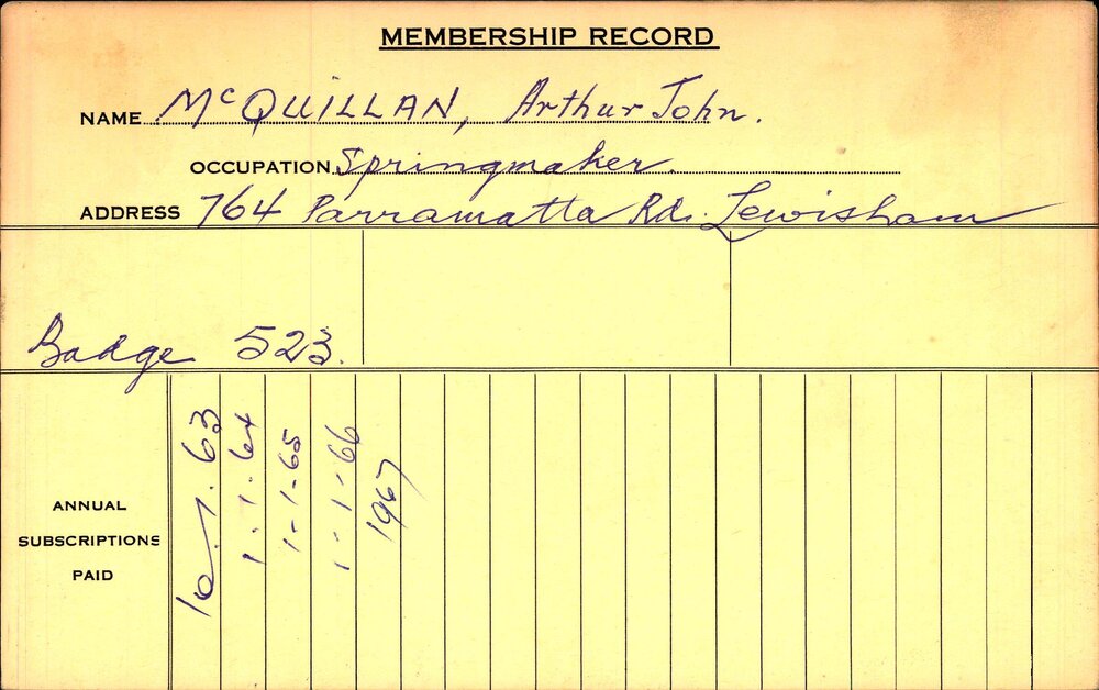 Members Records 1960-1967