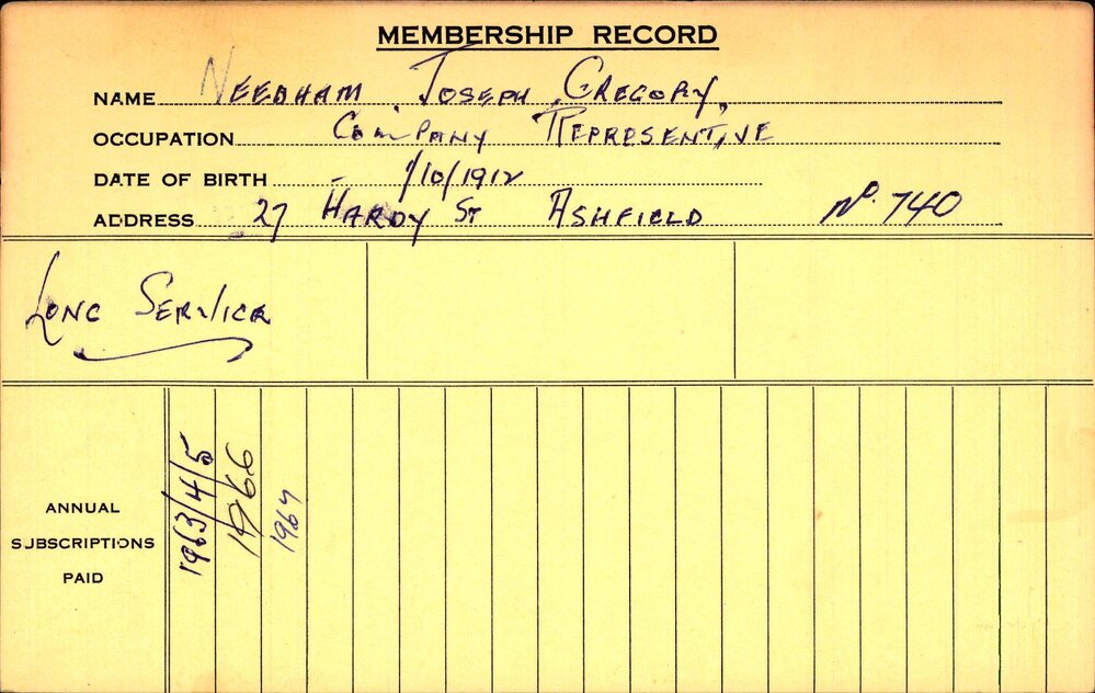 Members Records 1960-1967
