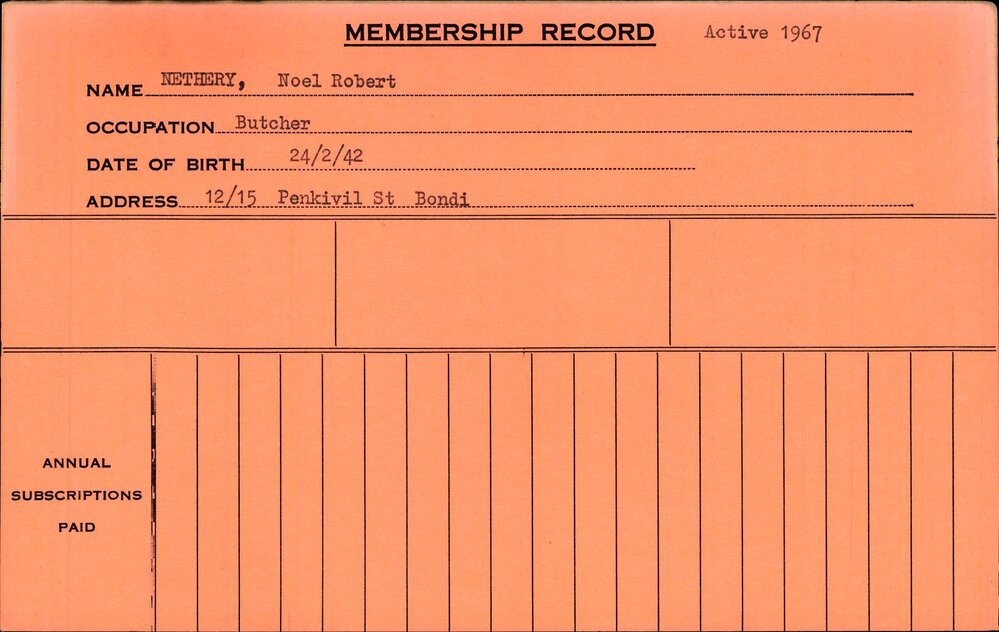 Members Records 1960-1967