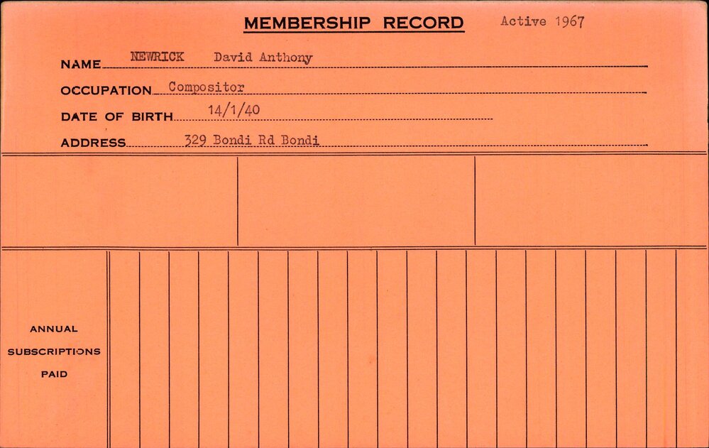 Members Records 1960-1967