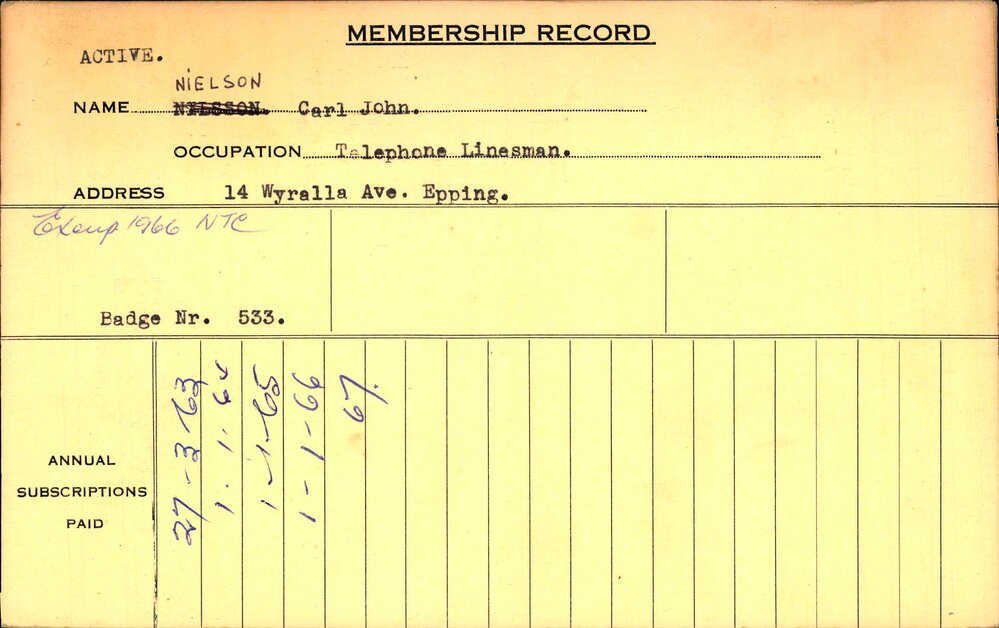 Members Records 1960-1967