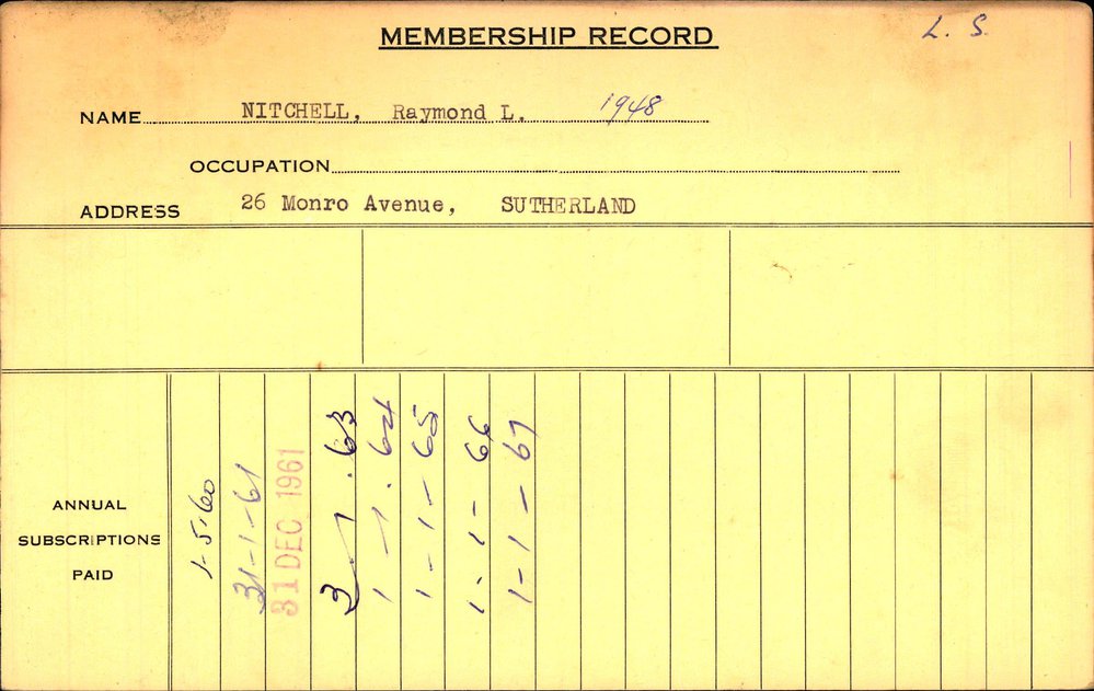 Members Records 1960-1967