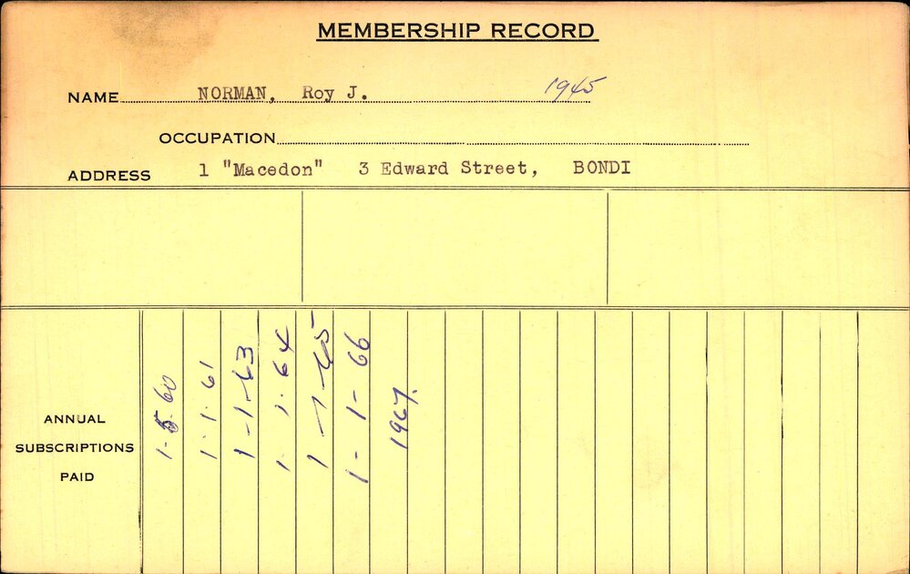 Members Records 1960-1967