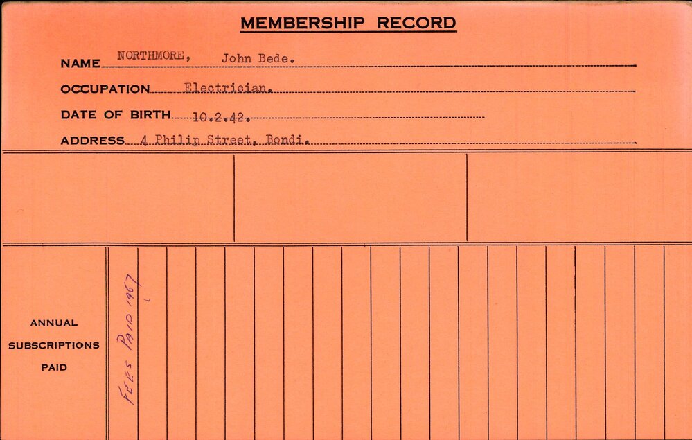 Members Records 1960-1967