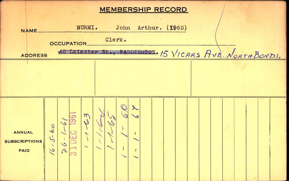 Members Records 1960-1967