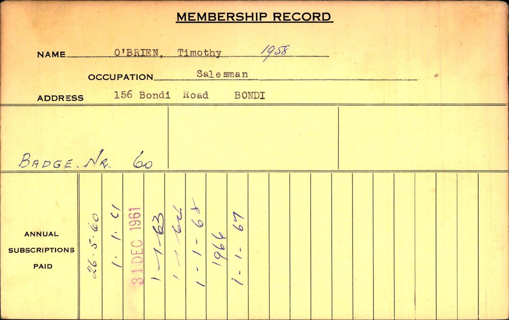 Members Records 1960-1967