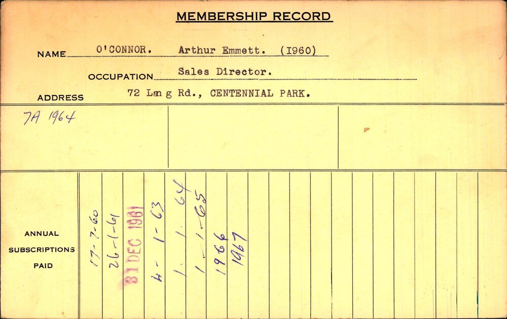 Members Records 1960-1967