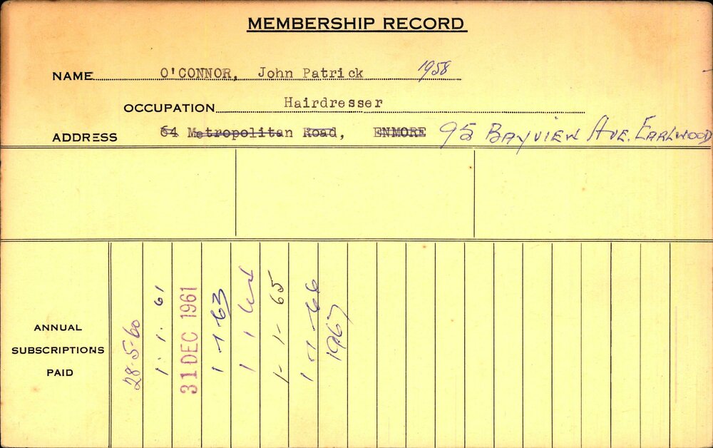 Members Records 1960-1967