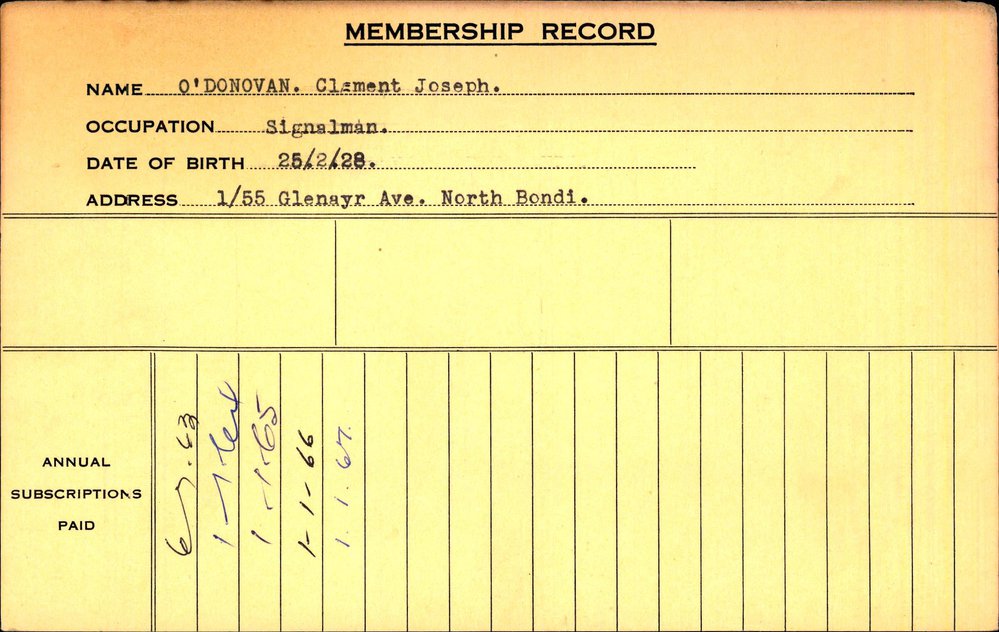 Members Records 1960-1967