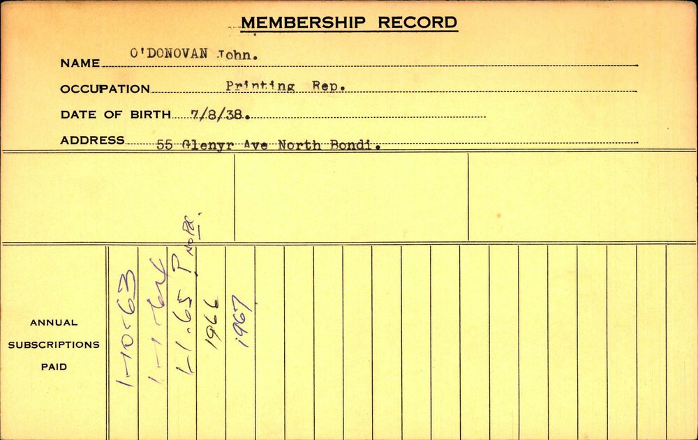 Members Records 1960-1967
