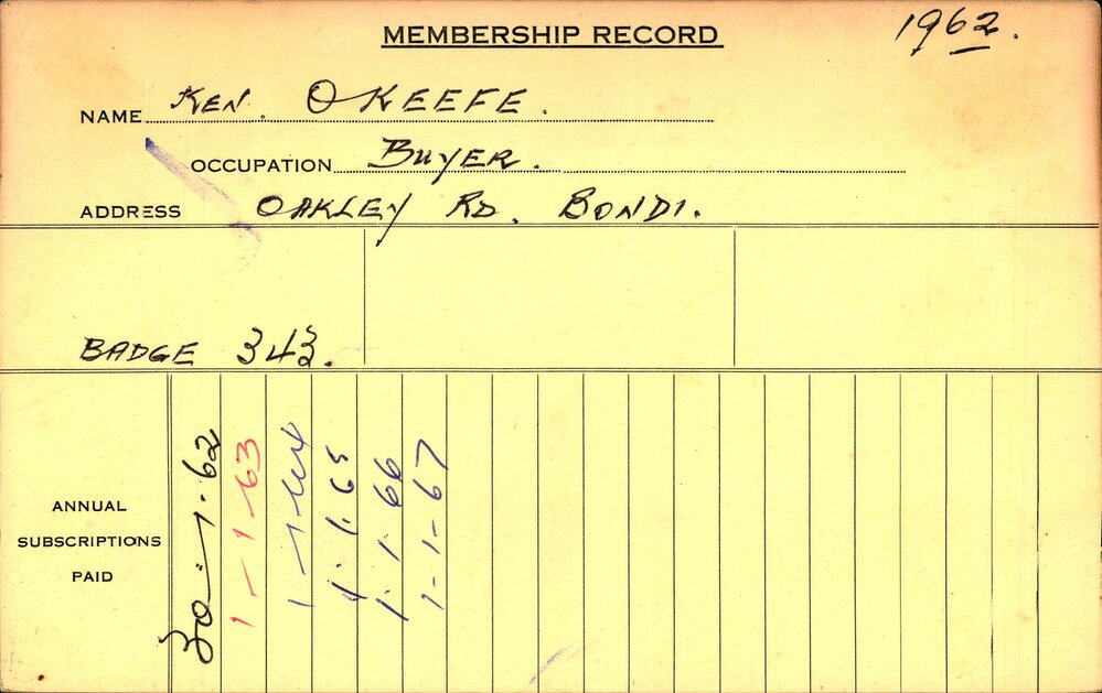 Members Records 1960-1967