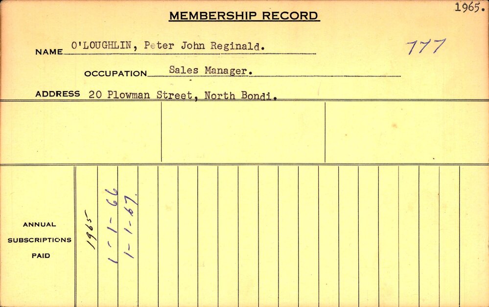 Members Records 1960-1967